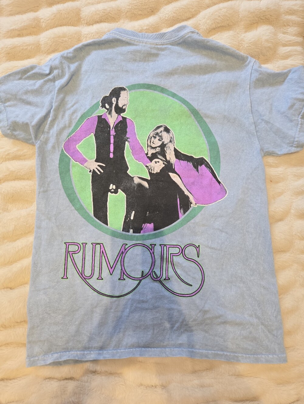 Fleetwood Mac Graphic Band Tee [Small] 100% Cotton Rumours Blue Vintage Style